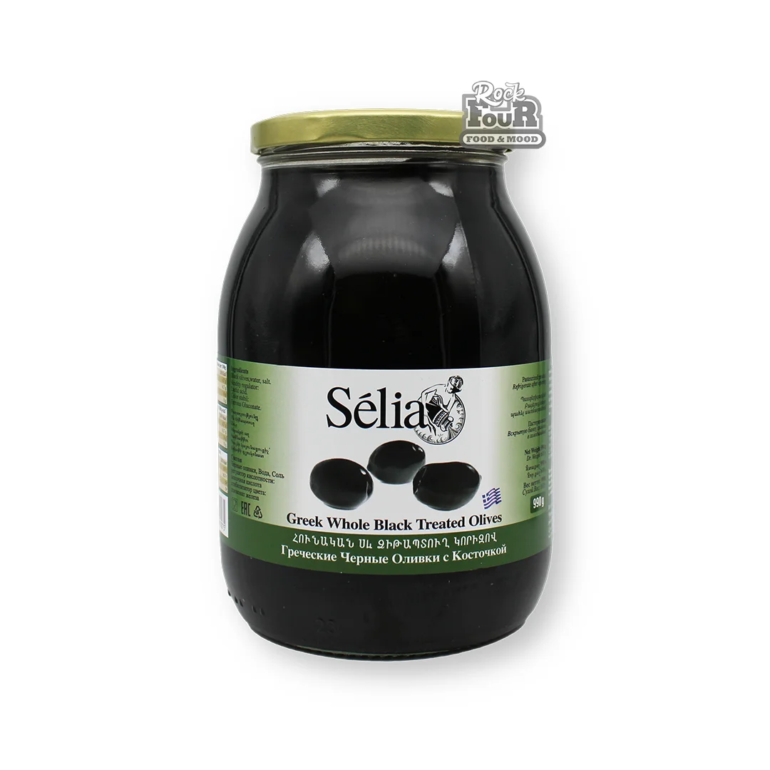 Black olive "Selia" with peas 990g